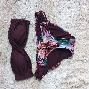 Mossimo Floral Bikini Set with Bandeau Top